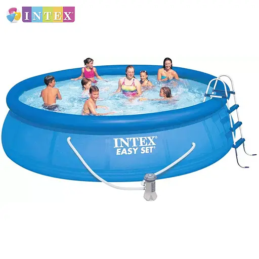 Басейн надувний Intex 26166 NP круглий 457x107 см об'єм 12430 л насос сходи та тент у комплекті - фото 2