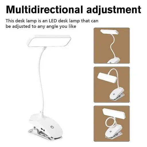 Лампа настільна акумуляторна XO OZ06 Desktop Bedside Tricolour Clip Desk Lamp 800 мА.год - фото 2