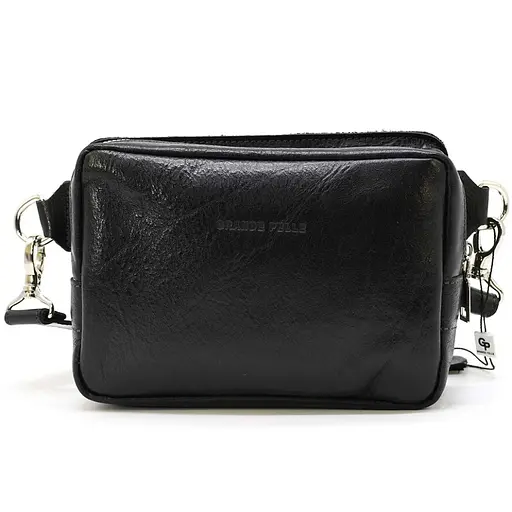 Кожаная женская сумка-бананка GRANDE PELLE 20х15х7 см 000296769 - фото 3