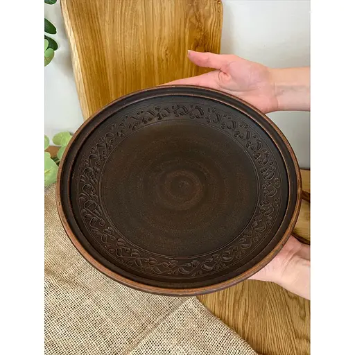 Фруктівниця 26 см керамічна (глиняна) різьблена Декор - фото 4