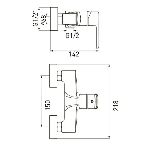 Смеситель для душа Volle Fiesta 35 мм de la noche 1534.100104 Черный матовый - фото 2