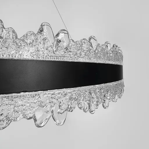 Волшебная подвесная люстра в черном корпусе с кольцом Ø 80 см Ст. MJ304-800 BK | Line F - фото 5