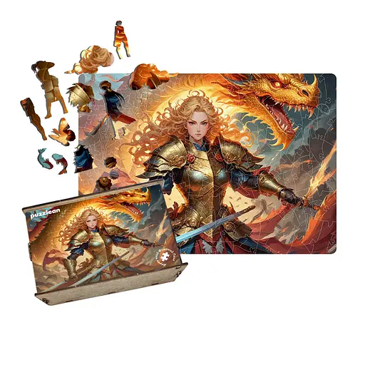 Пазл деревянный Аниме Дракон Доли, А2, Деревянная коробка 300+ элементов