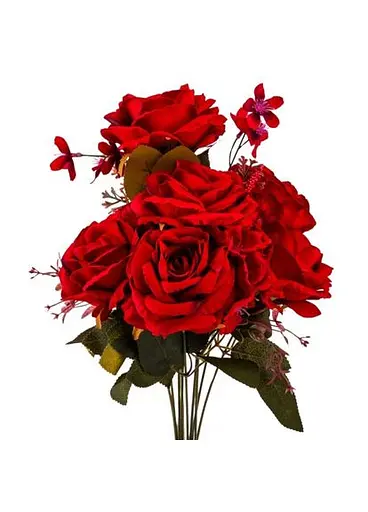 Букет “Квітковий коктейль” (7 бутонів троянд, 4 гортензії), червоний, 51 см (9207-001) Elisey - фото 3