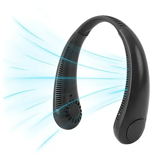 Портативный шейный вентилятор 3 скорости черный