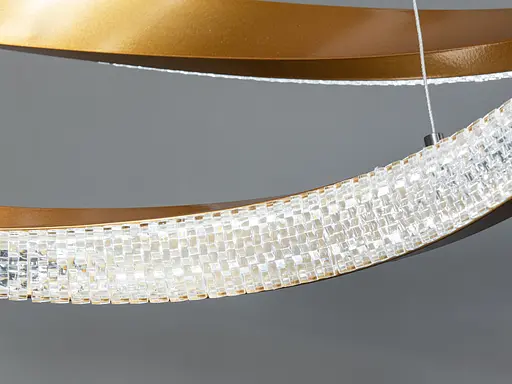 Дизайнерська підвісна світлодіодна люстра з пультом, 100 Вт, золото - фото 4