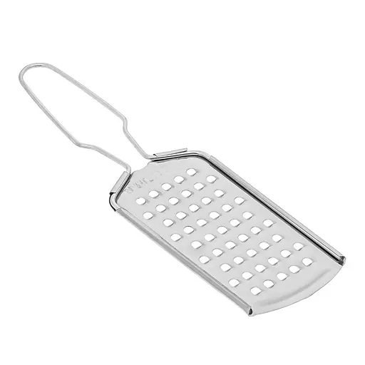 Терка велика плоска для шоколаду, сиру, горіхів, часнику, імбиру з нержавіючої сталі 21 см, Kitchen Master 84567 - фото 2