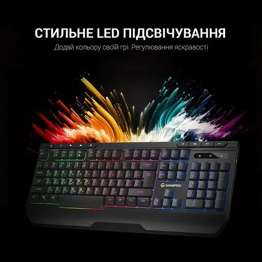Клавіатура GamePro GK550 RGB USB Black (GK550) - фото 8