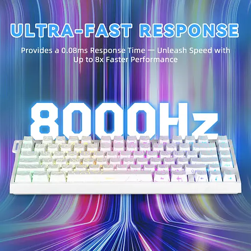 Игровая проводная магнитная клавиатура Attack Shark R82 / Проводное подключение / Magnetic Switch / White - фото 2