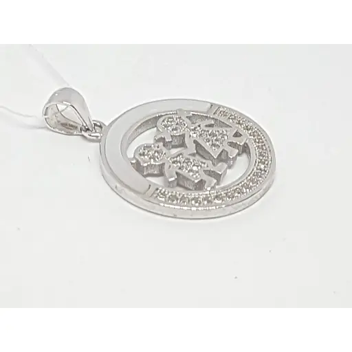 Срібна підвіска Подіум Двійня з фіанітами. GP2848 - фото 3