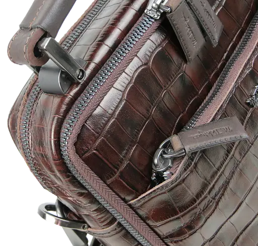 Мужская кожаная сумка, планшетка под крокодила коричневая Mykhail Ikhtyar sum0028774 - фото 9