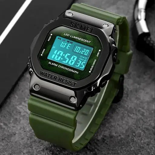 Чоловічий наручний спортивний годинник Skmei 1851 Зелений - фото 3