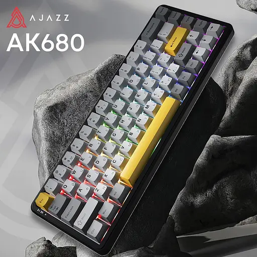 Клавіатура Ajazz AK680 MAX (8+8K) Magnetic Switch Black Gray Yellow Keycaps RG (AK680-M-BGY-A) - фото 3