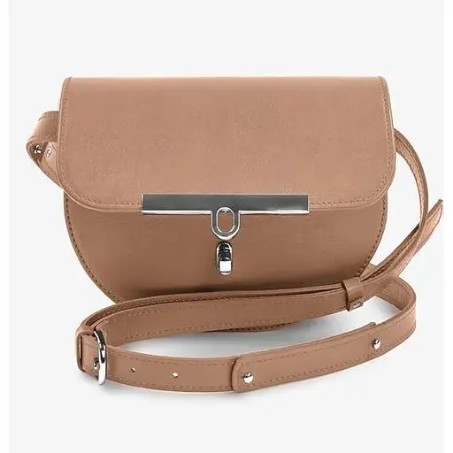 Женская кожаная сумка поясная-кроссбоди Bridget карамель - фото 1