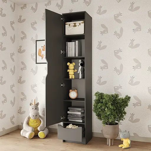 Пенал закрытый 1Д1Ш Лилу 40x40x210 см Антрацит (MBS-1386) - фото 3