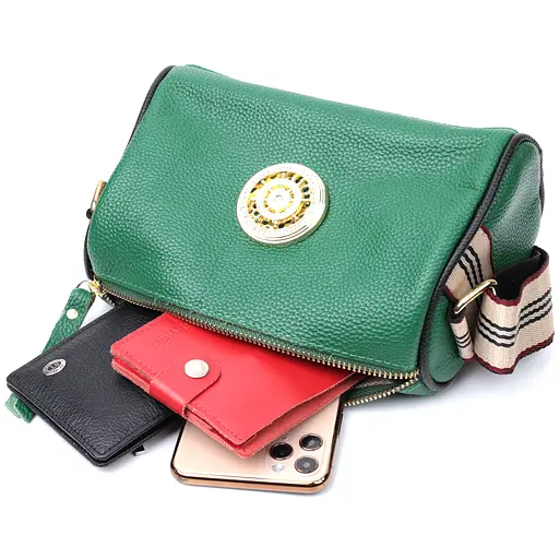 Женская сумка Vintage с украшением из натуральной кожи 21.5х14х9.5 см sum0029023 - фото 8