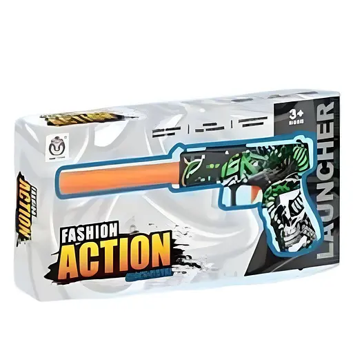 Пістолет 101 WC-02 з прицілом і глушником, механічний, стріляє орбізами, зелений колір - фото 2