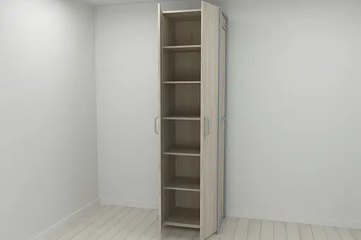 Шкаф Гардероб Уни секция 7 серии Конект Ferrum-decor 220x60x50см Серый металл ДСП Дуб Сонома 16 мм (FRD-104565)