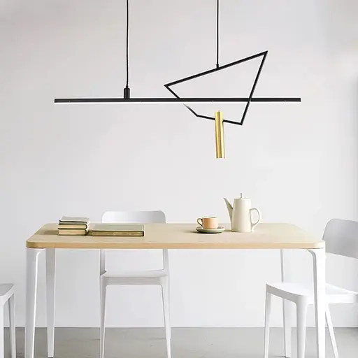 Геометрична видовжена люстра Island Line.F MJ 25-1200 BK - фото 7