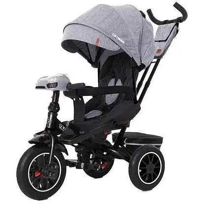 Велосипед трехколесный Tilly CAYMAN с пультом и усиленной рамой T-381/7 Серый лен /1/ - фото 1