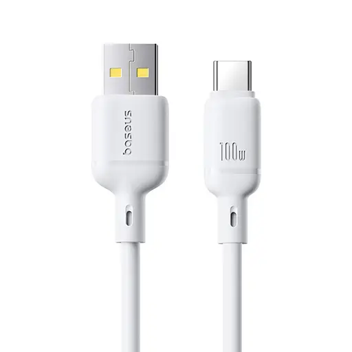 Дата кабель Baseus Silky Series OS Fast Charging USB to Type-C 100W (1m) (P10377703) Moon White