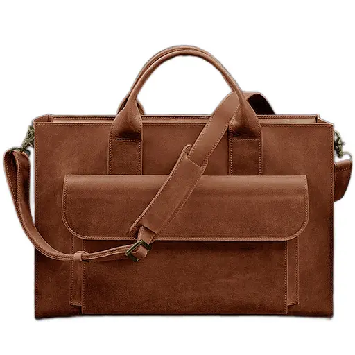 Шкіряна сумка для ноутбука та документів Універсальна світло-коричнева Crazy Horse - фото 9