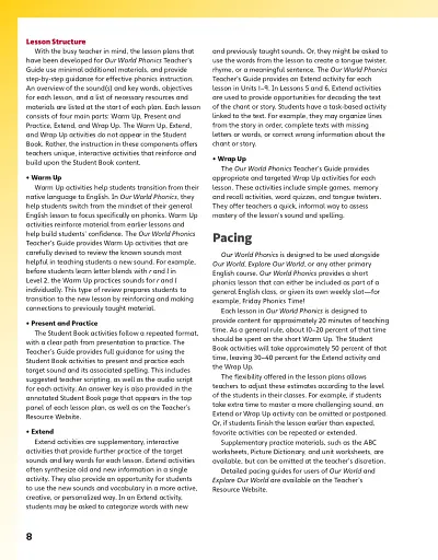 Our World (2nd Edition) 1-3 Phonics and ABC Teacher's Guide with Audio CD - фото 5