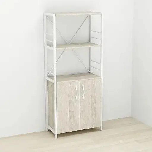 Етажерка 3/60 Ferrum-decor Серії Конект із тумбою 144x60x28 Білий ДСП Сонома (FRD-104452)