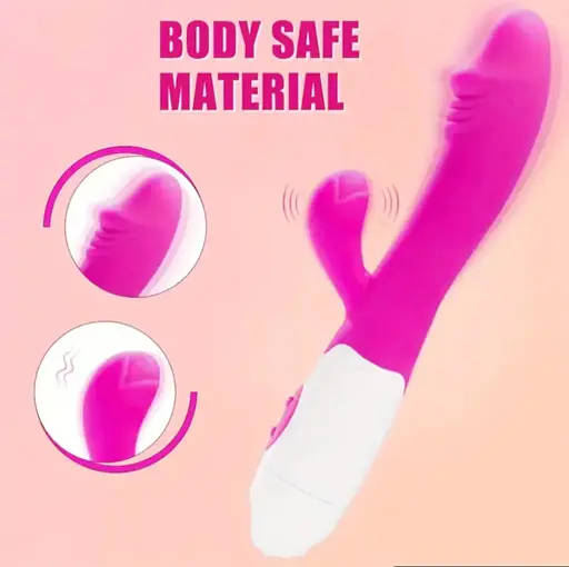 Багатофункціональний вібратор-кролик, стимулятор точки G і клітора, з проникненням і масажем. Рожевий - фото 9