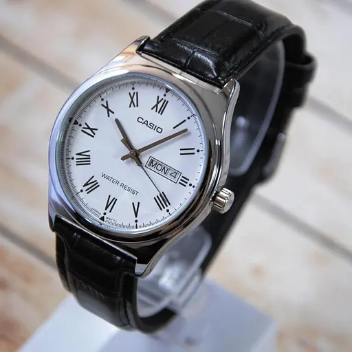 Чоловічі кварцові годинники наручні з шкіряним ремінцем оригінал Casio MTP-V006L-7BUDF (модуль №1333) - фото 4