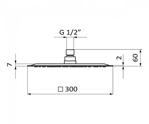 Верхний душ GRB Hydro 05020011, Хром - фото 2