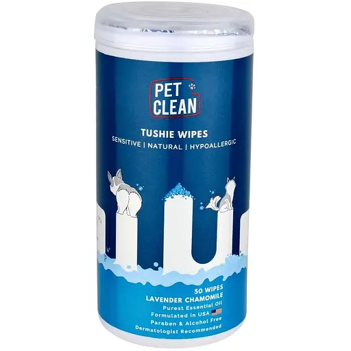 Салфетки влажные Pet Clean Tushie Wipes для домашних животных гипоаллергенные с ароматом Алоэ вера 50 шт.