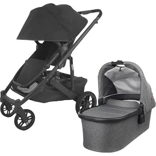 Прогулянкова коляска Uppababy Cruz V2 - JAKE + люлька Uppababy Carrycot-Greyson charcoal Melange Carbon Frame - фото 1