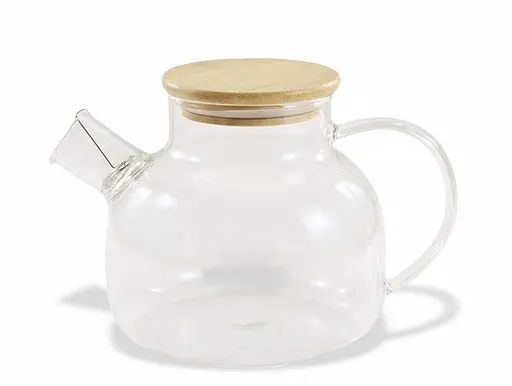 Чайник для заварювання Lumines скляний бамбукова кришка 1000 мл прозорий TP1000H - фото 2