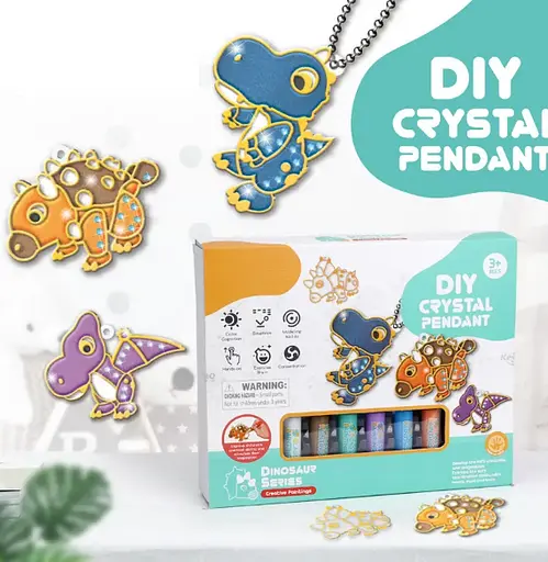 Набор для творчества "Dino" 9045E, брелоки, раскраска, бусины, краска - фото 7