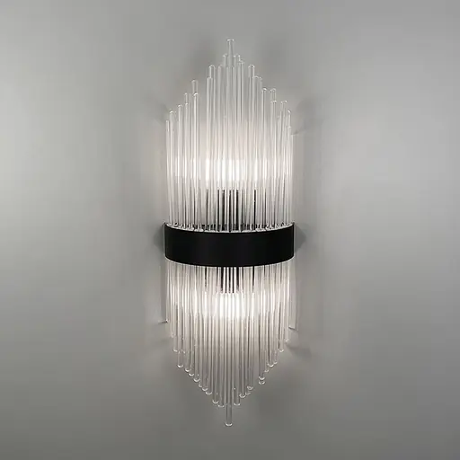 Настінний світильник з скляними паличками Coliseum Black 55х22 см Арт. WJ 881/2 S BK Line F - фото 1