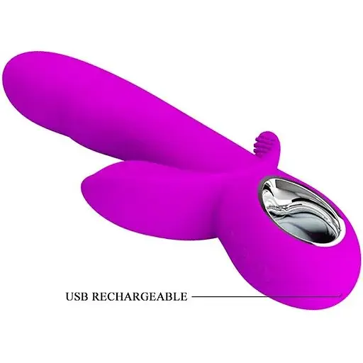 Вибратор с клиторальным и анальным стимуляторами Pretty Love-Humphray, BI-014603, Фиолетовый - фото 9