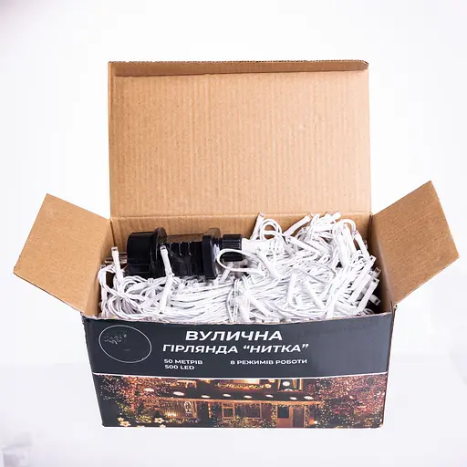 Новорічна гірлянда вулична Різдвяна фея GarlandoPro 50 м 500 LED білий провід Жовтий CF500L50MWY - фото 6