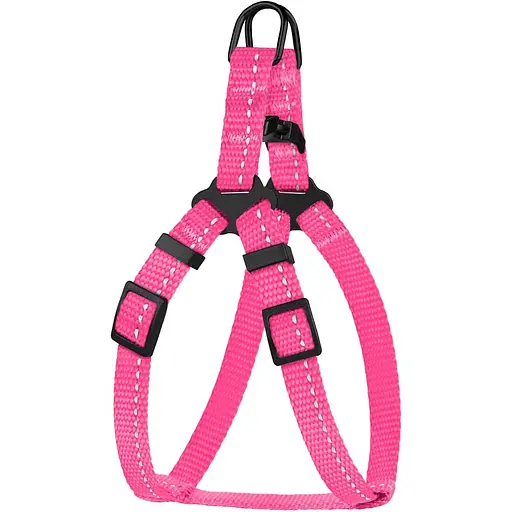 Шлея для собак Barksi Active світловідбивна (обхват грудей 33-40 см ширина 1 см) рожева - фото 3