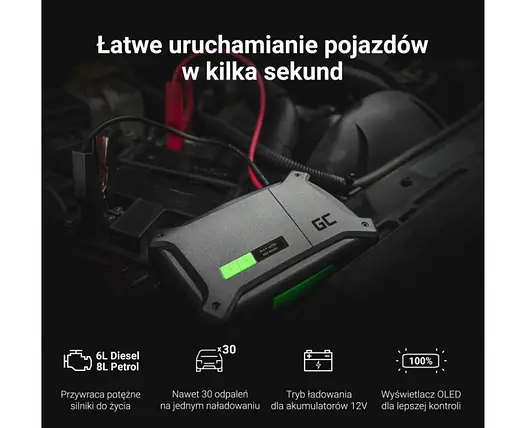 Пуско-зарядний пристрій / стартер / Powerbank Green Cell PowerBoost 2000А 60W - фото 4