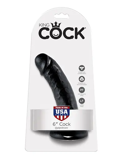 Фалоімітатор King Cock 6" 15 см чорний - фото 5