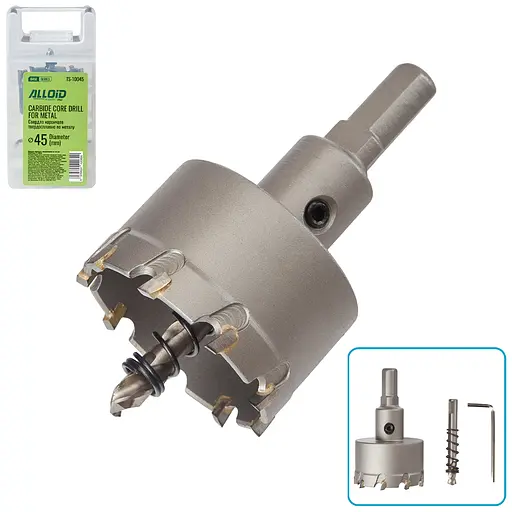 Свердло корончате Alloid Building Tools твердосплавне по металу 45 мм (TS-10045) - фото 2