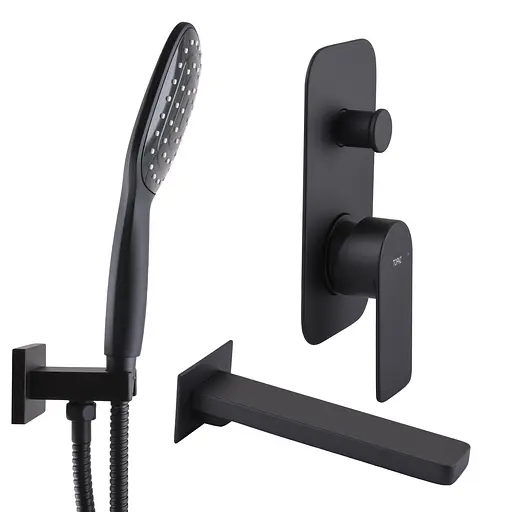 Душова система Topaz Sardinia TSG 08202-V-H20-BL вилив 190мм чорний, Чорний матовий - фото 7