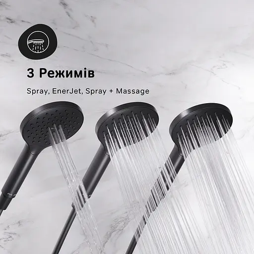 Душова система ShowerSpot з термостатом Am.Pm Like black matt F0780422, Чорний матовий - фото 7