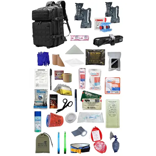 Укомплектованный медицинский тактический рюкзак №3 Rescue Ready серый - фото 1