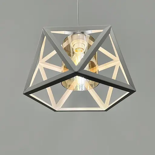 Світильник лофт із янтарним плафоном у каркасі білого кольору Ø 30х28 см | Line F | Арт. 12203/1 WT+AM - фото 3