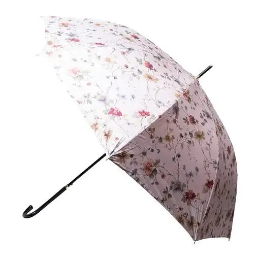 Парасоля-тростина Yiwu HP-23-7BE напівавтомат складна 99 см з квітковим принтом бежева - фото 2