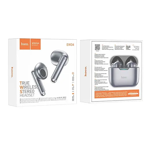 Навушники Hoco EW34 Full true wireless BT headset Grey - фото 4
