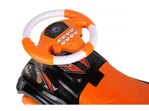 Автомобиль для прогулок - толокар с музыкальным рулем ТехноК (оранжевый) - фото 3
