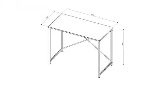 Стол письменный Line Лайт Ferrum-decor 750x1000x500 Черный металл ДСП Венге Магия 16 мм (FRD-106155) - фото 4